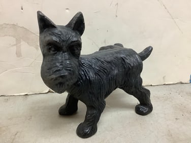 Vintage Cast Iron Scottie Dog Naughty Scottish Terrier Door Stop (6.5in Tall)