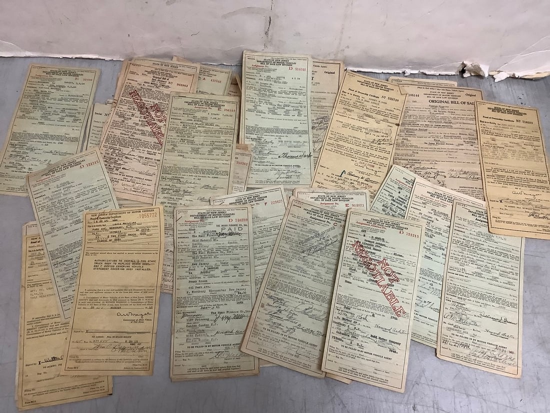 New Jersey Motor Vehicle Ephemera (1930s-1940s): New Jersey Motor Vehicle Ephemera (1930s-1940s)