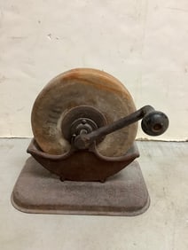 Vintage Grinding Wheel Hand Crank (8in Tall)