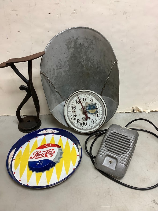 Cast Iron Shoe Cobbler, Vintage Penn Scale, Pepsi-Cola Tray (12in) and more (1 of 1)