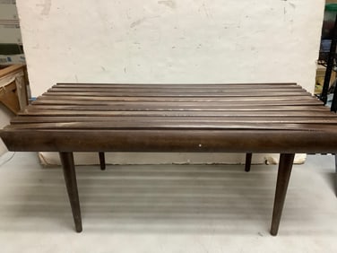 Wooden MCM Slat Bench (36inx18inx14.5in)
