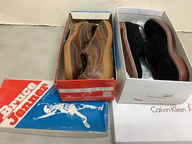 Calvin Klein Black Suede Wing Tips Dress Shoes (Size - 10.5) and Bruce Jenner Action Sneakers (Size