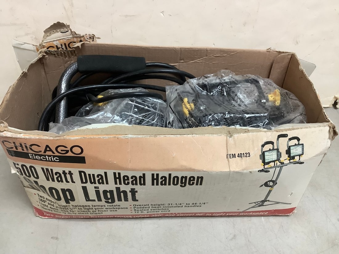 500 watt Dual Head Halogen shop light(overall height-31.25in.-44.25in.) (1 of 1)