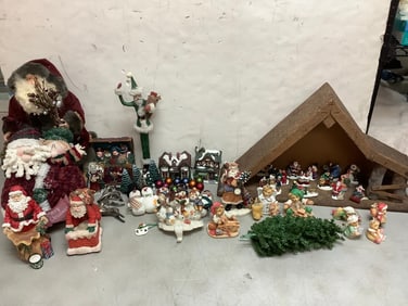 Ceramic christmas houses/figures and other decor(16in.tallest)