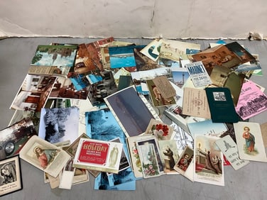 Vintage ephemera(postcards, church booklet, civic ball ticket, and more)