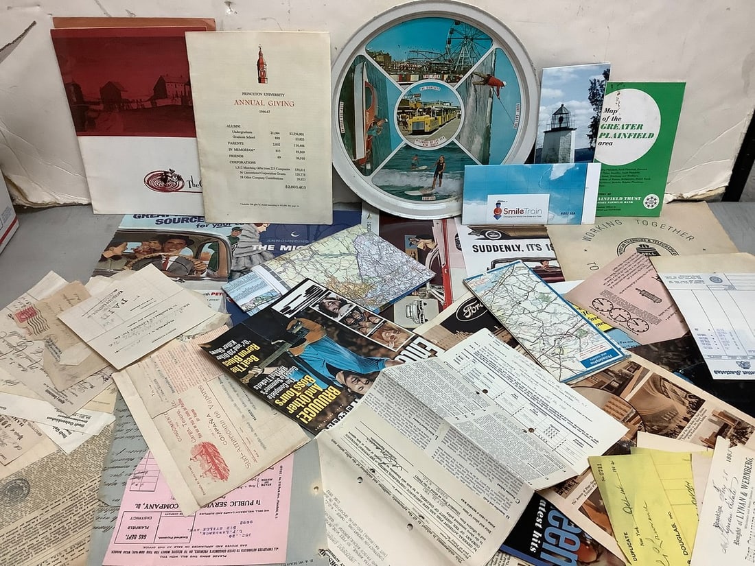 Vintage ephemera(advertisements, maps, dish-12.5in.long, and more) (1 of 1)