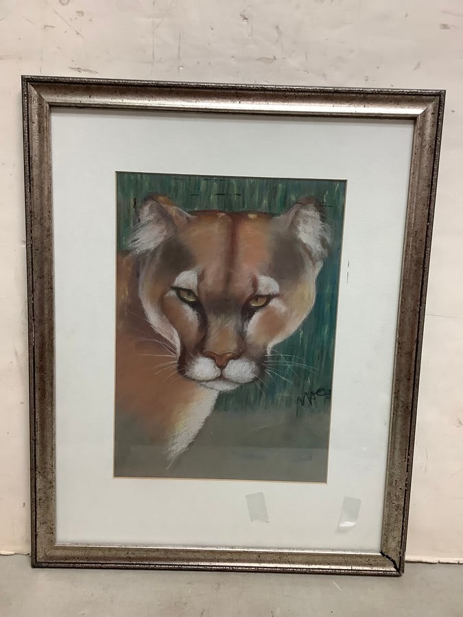 Framed pastel artwork signed Mac(165.5in.x19.5in.) (1 of 1)