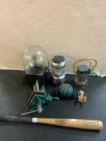 Louisville Slugger wooden bat, plasma ball(14in.tall), and more