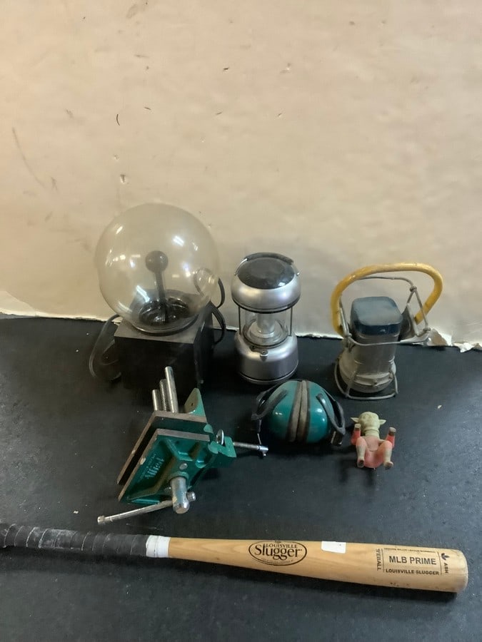 Louisville Slugger wooden bat, plasma ball(14in.tall), and more: Louisville Slugger wooden bat, plasma ball(14in.tall), and more
