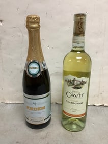 Kedem champagne and Cavit Oak Zero Chardonnay
