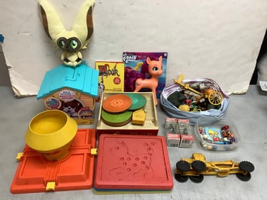 Avatar doll, My Little Pony toy, various Mighty Beanz, collectible Coca-Cola miniature contour