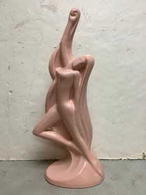 Art deco pottery figural woman sculpture(24in.tall)