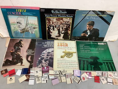 Vintage matches and records(The Blue Danube, My Favorite Chopin, Heifetz Concerto, etc.): Vintage matches and records(The Blue Danube, My Favorite Chopin, Heifetz Concerto, etc.)