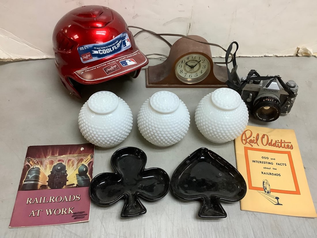 Sunbeam lighted dial clock(5in.tall), Canon camera, Rawlings baseball helmet, and more: Sunbeam lighted dial clock(5in.tall), Canon camera, Rawlings baseball helmet, and more