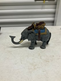 vintage pull tail cast iron elephant bank