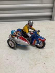 vintage tin motorcycle toy