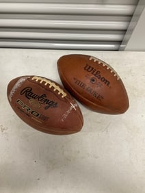 lot of 2 vintage footballs, "the duke" and rollings