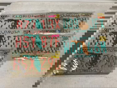 lot of various license plates