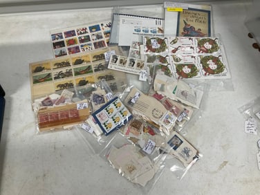 large amount of various stamps