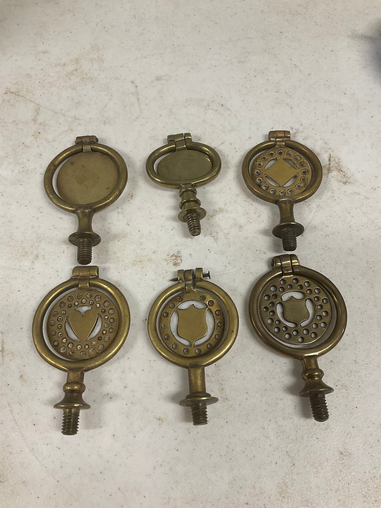 lot of 6 brass horse swingers: lot of 6 brass horse swingers