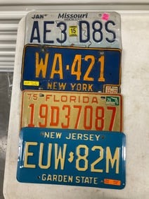 lot of vintage license plates