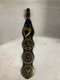 lot of 4 horse brasses on leather from england