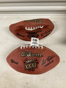 lot of 2 vintage wilson footballs