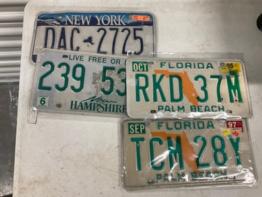 lot of 4 license plates