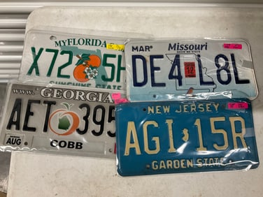 lot of 4 license plates