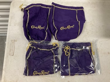 lot of 4 crown royal purple bags