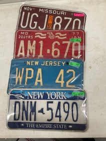 lot of 4 license plates