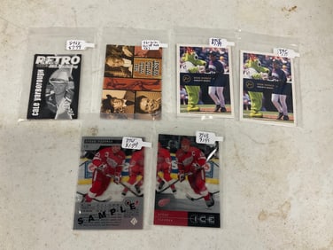 lot of various sports trading cards