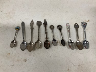 lot of 10 collectable spoons