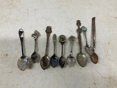 lot of 9 collectable spoons