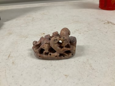 soapstone monkey statue 3x2"