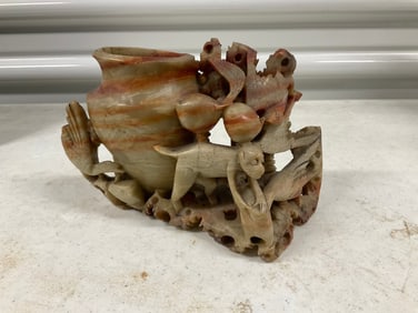 chinese soapstone statue 8" long