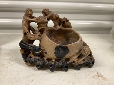 chinese soapstone statue 8" long