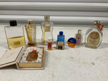 lot of vintage perfume bottles