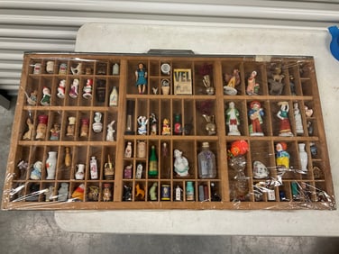 Ink Trays full of mini ceramic & porcelain figures and more