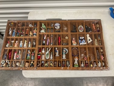 Ink Trays full of mini ceramic & porcelain figures and more