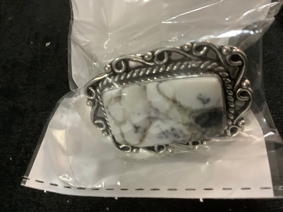 NEW german silver ring Dendrite size 6 (1 of 1)