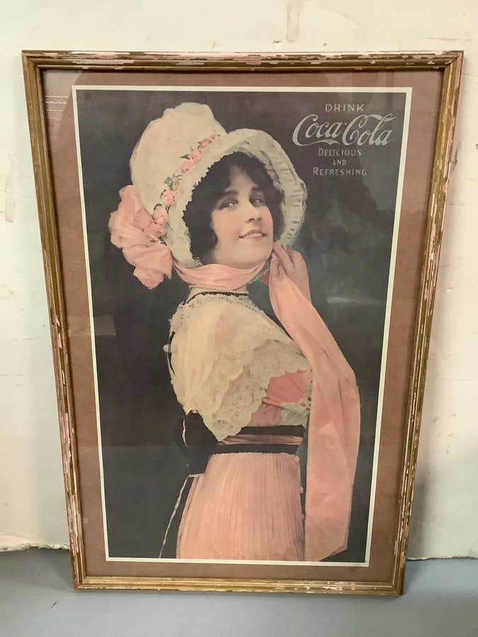 Vintage framed coca-cola reproduction 20.75x13.75 (1 of 1)