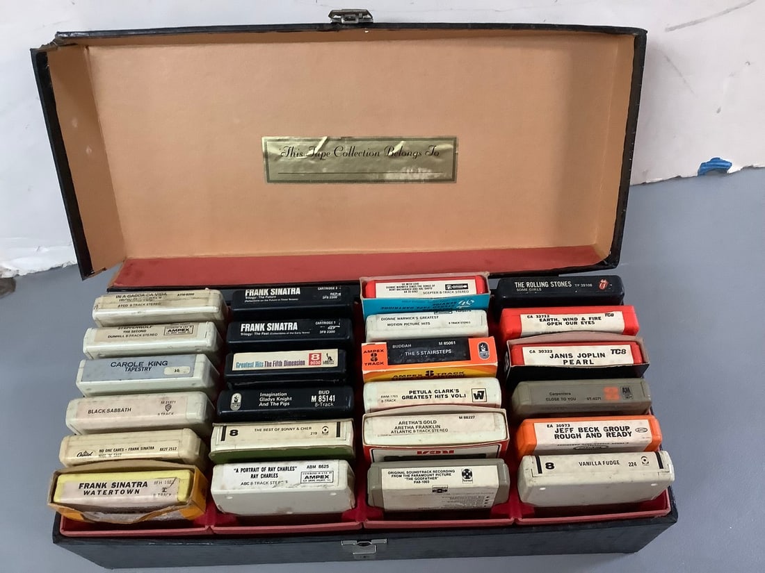 Carry case full of 8-tracks: Carry case full of 8-tracks