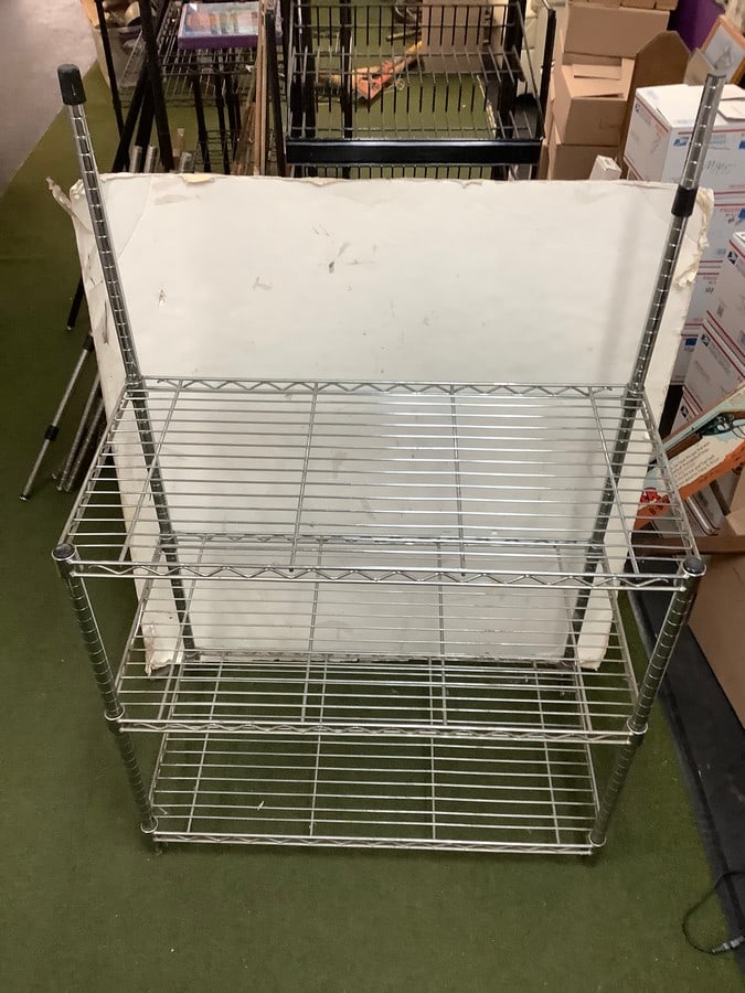 Silver metal rack 54.25x36x18: Silver metal rack 54.25x36x18