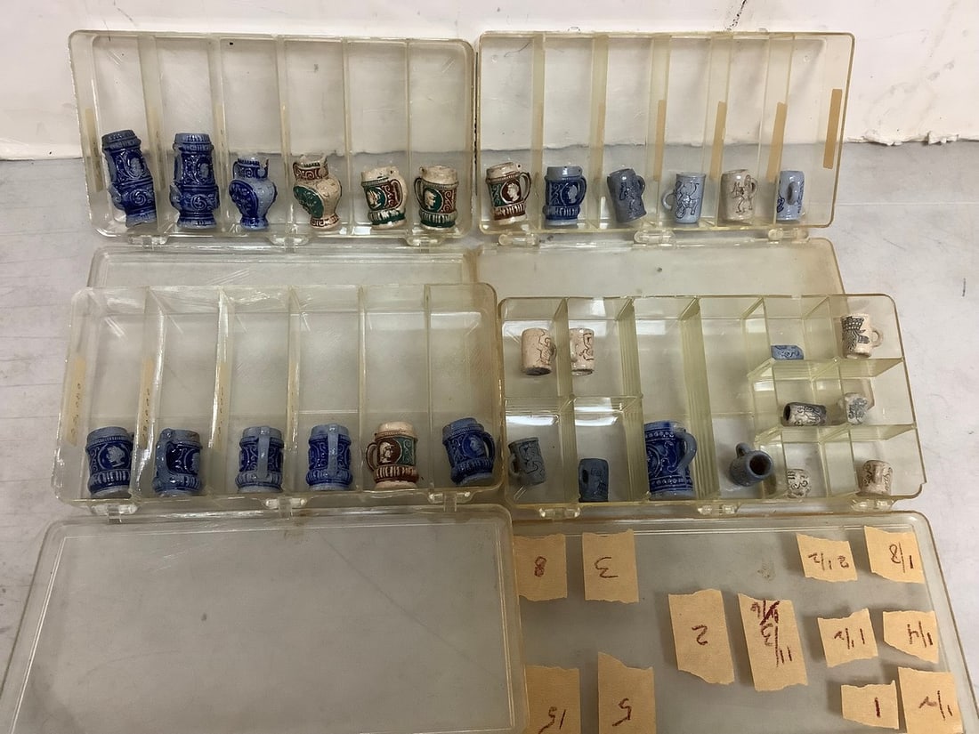 Miniature steins (a few chipped) 2.75in tallest (1 of 1)