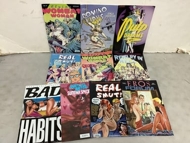 Various Adult Comics (Domino Lady, Wombat Woman, Real Smut, and more)