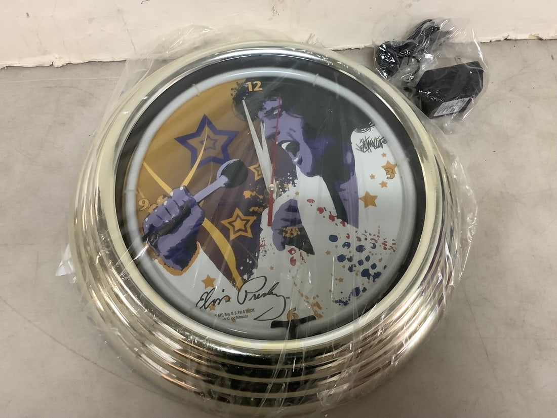 Elvis Presley Neon Clock (15in Across) (1 of 1)