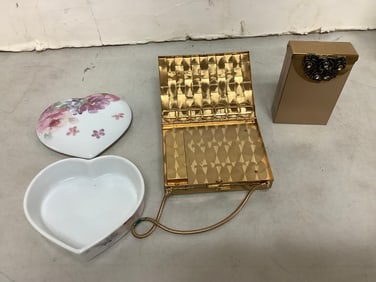 Vintage Cigarette Containers and Ceramic Heart Container