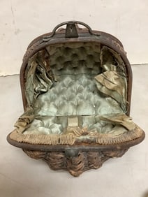 Antique Victorian Sewing Basket (7.5in Tall)