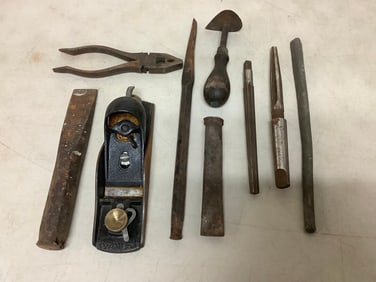 Stanley wood plane and other tools